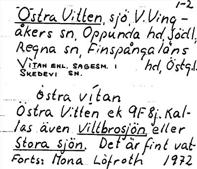 Bild på arkivkortet för arkivposten Östra Vitten