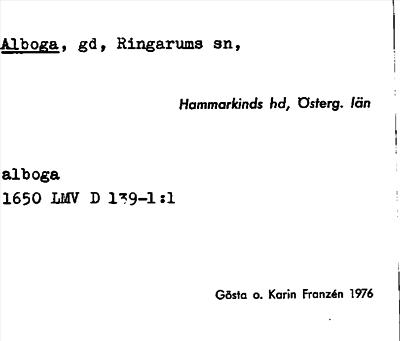 Bild på arkivkortet för arkivposten Alboga