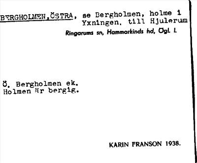 Bild på arkivkortet för arkivposten Bergholmen, Östra, se Bergholmen