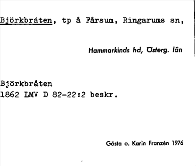 Bild på arkivkortet för arkivposten Björkbråten