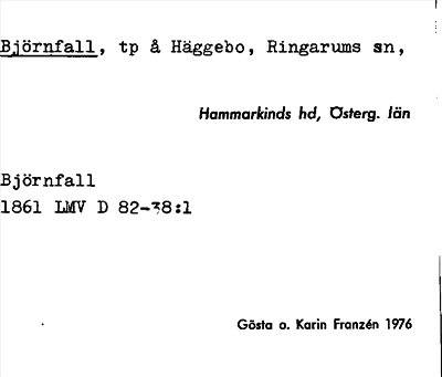 Bild på arkivkortet för arkivposten Björnfall