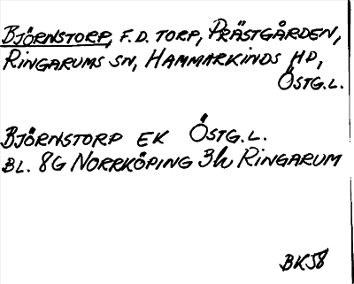 Bild på arkivkortet för arkivposten Björnstorp