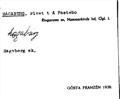 Bild på arkivkortet för arkivposten Hagaberg