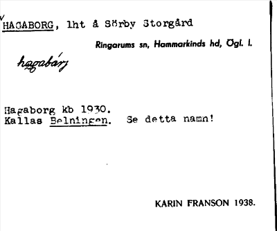 Bild på arkivkortet för arkivposten Hagaborg