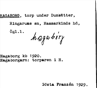 Bild på arkivkortet för arkivposten Hagaborg