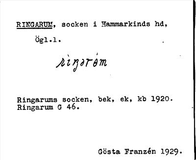 Bild på arkivkortet för arkivposten Ringarum