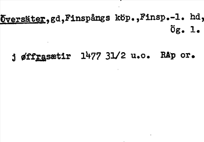 Bild på arkivkortet för arkivposten Översäter