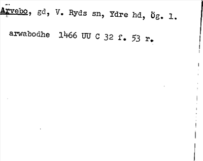 Bild på arkivkortet för arkivposten Arvebo