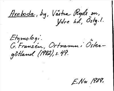 Bild på arkivkortet för arkivposten Axeboda