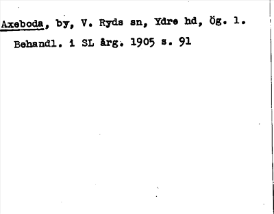 Bild på arkivkortet för arkivposten Axeboda