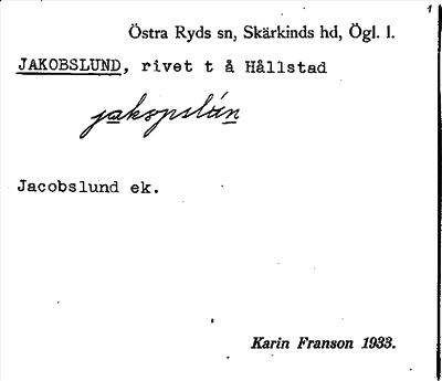 Bild på arkivkortet för arkivposten Jakobslund
