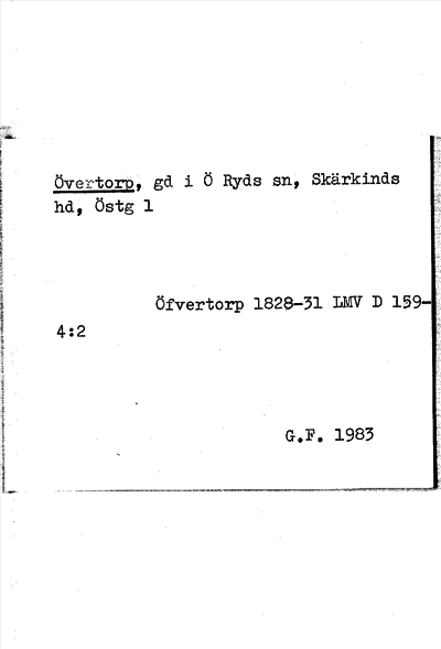 Bild på arkivkortet för arkivposten Övertorp