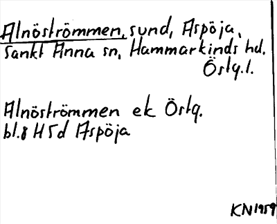 Bild på arkivkortet för arkivposten Alnöströmmen