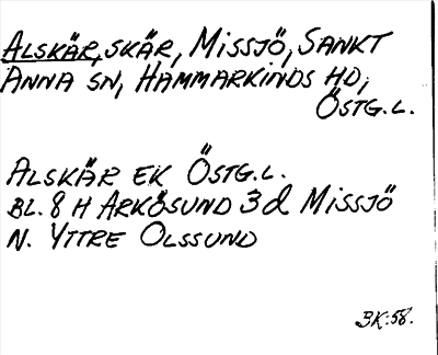 Bild på arkivkortet för arkivposten Alskär