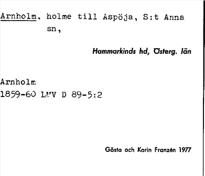 Bild på arkivkortet för arkivposten Arnholm