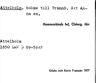Bild på arkivkortet för arkivposten Attelholm