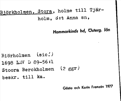 Bild på arkivkortet för arkivposten Björkholmen, Stora