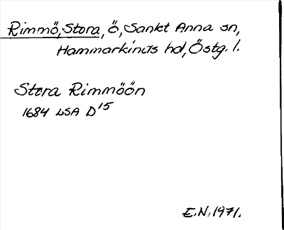 Bild på arkivkortet för arkivposten Rimmö, Stora