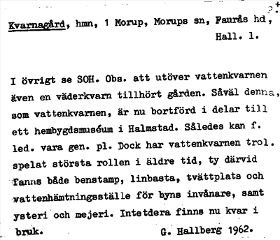 Bild på arkivkortet för arkivposten Kvarnagård
