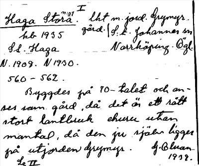 Bild på arkivkortet för arkivposten Haga Stora