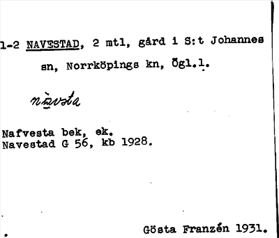 Bild på arkivkortet för arkivposten Navestad