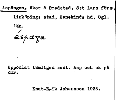 Bild på arkivkortet för arkivposten Aspängen