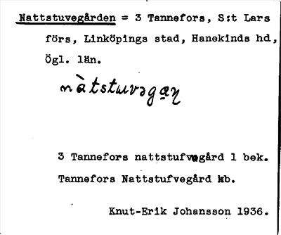 Bild på arkivkortet för arkivposten Nattstuvegården