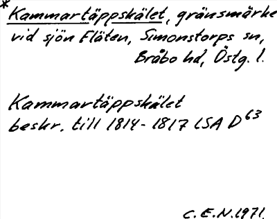 Bild på arkivkortet för arkivposten *Kammartäppskälet