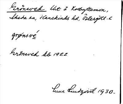 Bild på arkivkortet för arkivposten Grönsved