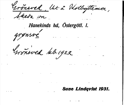 Bild på arkivkortet för arkivposten Grönsved