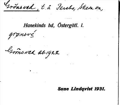 Bild på arkivkortet för arkivposten Grönsved