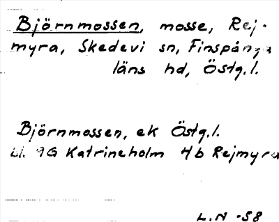 Bild på arkivkortet för arkivposten Björnmossen
