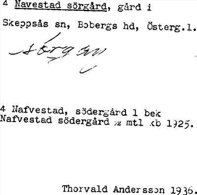Bild på arkivkortet för arkivposten Navestad sörgård