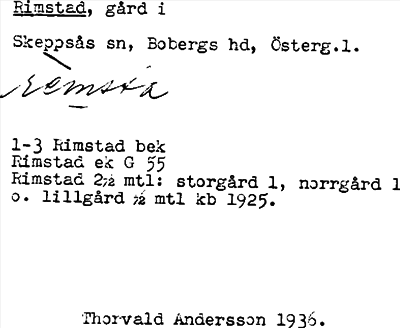 Bild på arkivkortet för arkivposten Rimstad