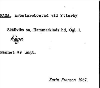 Bild på arkivkortet för arkivposten Haga