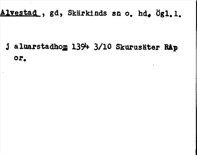 Bild på arkivkortet för arkivposten Alvestad