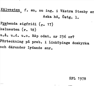 Bild på arkivkortet för arkivposten Kälvesten