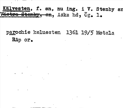 Bild på arkivkortet för arkivposten Kälvesten
