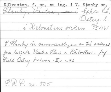 Bild på arkivkortet för arkivposten Kälvesten