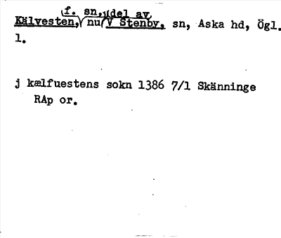 Bild på arkivkortet för arkivposten Kälvesten