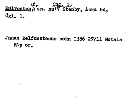 Bild på arkivkortet för arkivposten Kälvesten