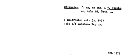 Bild på arkivkortet för arkivposten Kälvesten