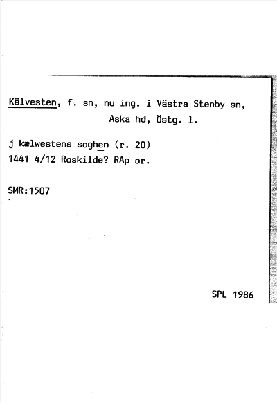 Bild på arkivkortet för arkivposten Kälvesten