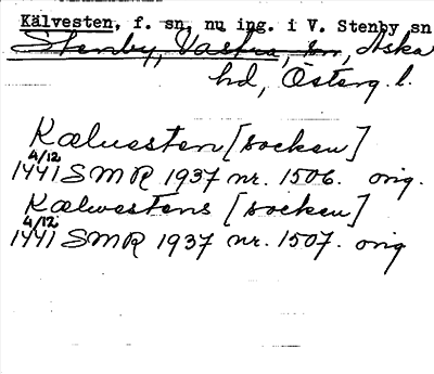 Bild på arkivkortet för arkivposten Kälvesten