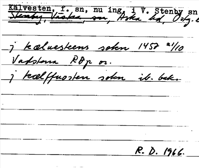 Bild på arkivkortet för arkivposten Kälvesten