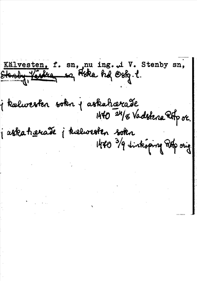 Bild på arkivkortet för arkivposten Kälvesten