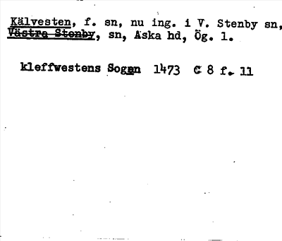 Bild på arkivkortet för arkivposten Kälvesten