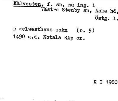 Bild på arkivkortet för arkivposten Kälvesten