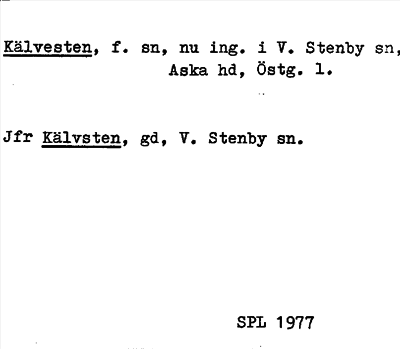Bild på arkivkortet för arkivposten Kälvesten