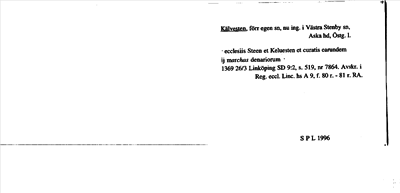 Bild på arkivkortet för arkivposten Kälvesten